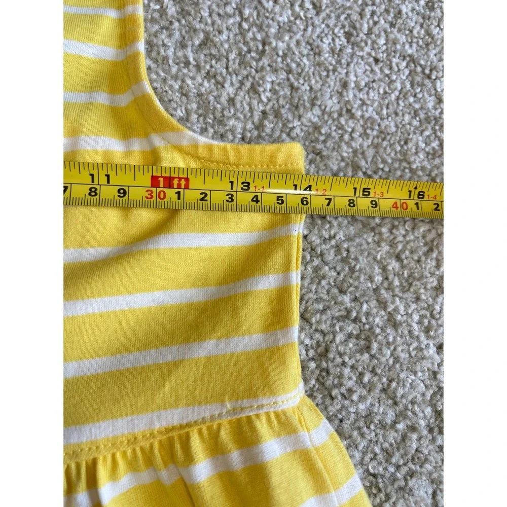 Hanna Andersson Girls Yellow White Striped Tiered Maxi Dress Size 10 140cm NWT